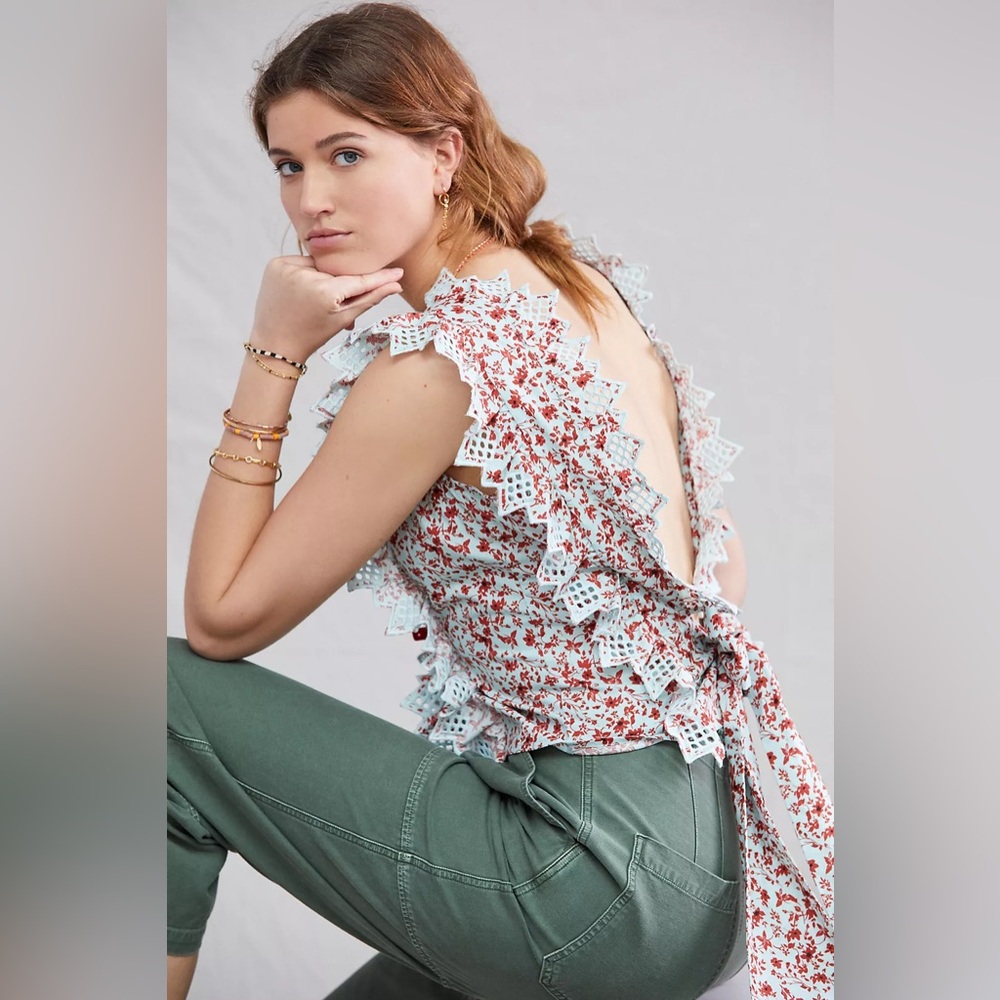 Anthropologie Trina Bow Blouse - Picture 1 of 9